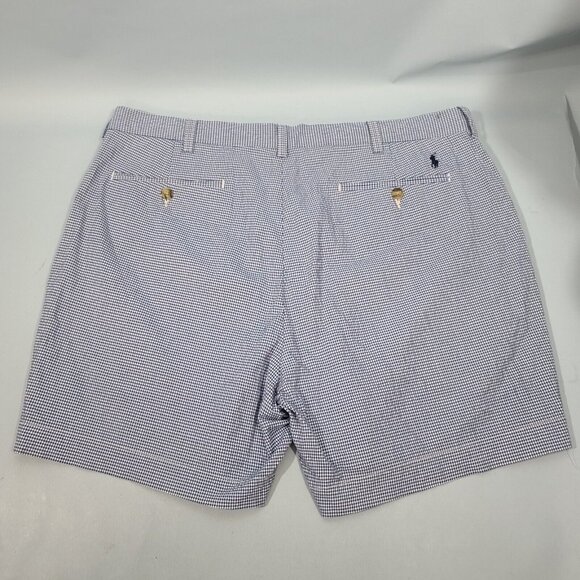Polo Ralph Lauren 6" Blue White Houndstooth Bermuda Shorts Men's Size 36 - Picture 2 of 5